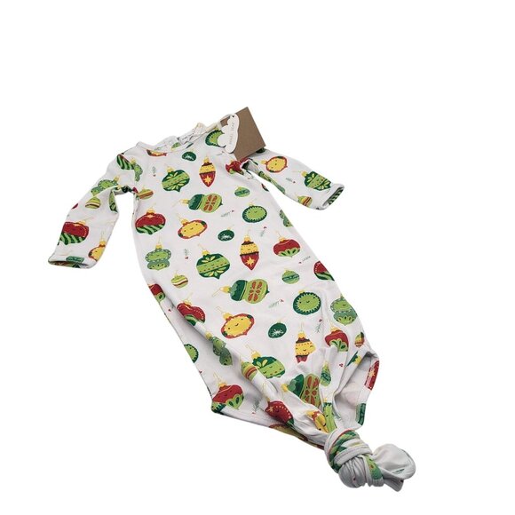 ANGEL DEAR Holiday Shiny Bright Ornaments Bamboo Knotted Sleep Gown 0-3M